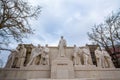 Kossuth Lajos Memorial made of a statue designed by Janos Horvay in 1906. Kossuth is a Hungarian hero of the 1848 revolution.