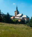 Kostel Narozeni Panny Marie in Kravare village near Ceska Lipa city in Czech republic