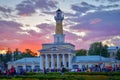 Fire Tower building in Kostroma at sunset