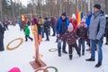 Kostroma, Russia February 26, 2017: Kids celebrate Maslenitsa Pancake week - purely Russian Holiday