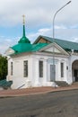 Kostroma, Russia, July 8, 2023. Chapel of the Assumption of the Blessed Virgin Mary in the shopping arcade.
