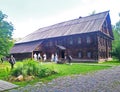 Old wooden house in Kostromskaya Sloboda wooden architecture park. Kostroma, Russia