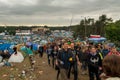 Kostrzyn nad OdrÃâ¦, Poland - July 15, 2016: tents, people and the main stage at the Przystanek Woodstock music festival PolAndRock Royalty Free Stock Photo