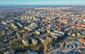 Koszalin, Poland - 01 March 2019 - Aerial view on Lechitow Residential and Lechicka Street apartments in Koszalin city