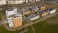 KOSZALIN, POLAND - 30 MARCH 2019 - Aerial view on Politechnika Koszalinska study building in city Koszalin, area of Sniadeckich