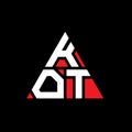 KOT triangle letter logo design with triangle shape. KOT triangle logo design monogram. KOT triangle vector logo template with red Royalty Free Stock Photo