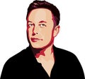 A Vector Illustration Of Elon Musk CEO of spacex and tesla Royalty Free Stock Photo