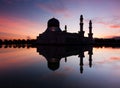 Kota Kinabalu city mosque at sunrise in Sabah, East Malaysia Royalty Free Stock Photo