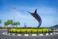 A giant swordfish statue in Kota Kinabalu