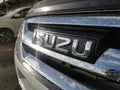 Image of front grill double cab truck Isuzu Dmax with logo.