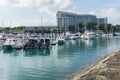 Kota Kinabalu, Sabah, Malaysia - January 24, 2018 : Luxury Boats and yachts in a Sutera Harbour, Kota Kinabalu, Sabah Borneo with