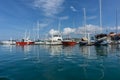 Kota Kinabalu, Sabah, Malaysia - January 24, 2018 : Luxury Boats and yachts in a Sutera Harbour, Kota Kinabalu, Sabah Borneo with