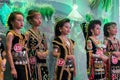 Cute girl are wearing traditional kadazandusun ethnic Sabah costume