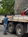 Photo of lorry crane operator.