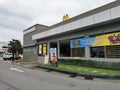 Outdoor scenery McDonald`s restaurant drive through area. Royalty Free Stock Photo