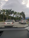 Kota Samarahan, Sarawak, Malaysia - January 03 2023 : Traffic congestion in Kota Samarahan