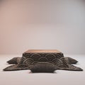 The kotatsu low table japanese style and pillow on white background.3D rendering Royalty Free Stock Photo