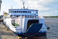 Kotawaringin Timur, Indonesia - July 12 2023 : ferry dharma kartika III when it is docking on the port of Sampit