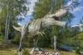 Sculpture of Tyrannosaurus close-up