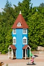 Kotka, Finland - 11 June 2020: Moomin house on children playground in Katariina Seaside Park