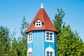 Kotka, Finland - 11 June 2020: Moomin house on children playground in Katariina Seaside Park