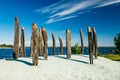 Kotka, Finland - 11 June 2020: Sculpture Oaksoldiers in the Katariina Seaside Park