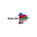 Koto VII map. vector map of Indonesia Country colorful design, illustration design template on white background