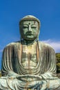 Front view of The Great Buddha (Daibutsu) of Kamakura, Japan