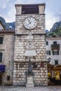 Kotor clock tower Royalty Free Stock Photo