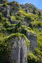 Kotor Montenegro - April 29Medieval ruins of the Ladder of Kotor and San Giovanni Castle, Montenegro Royalty Free Stock Photo