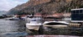 Kotor, Montenegro boats and old town view