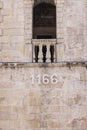 Facade of Cathedral of Saint Tryphon (Kotor Cathedral), roman catholic medieval church, Kotor, Montenegro Royalty Free Stock Photo