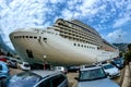 A huge cruise liner in Kotor, Montenegro Royalty Free Stock Photo