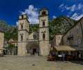 Roman Catholic Saint Tryphon Kotor Cathedral consecrated in 1166 in Old town Kotor, Montenegro Royalty Free Stock Photo