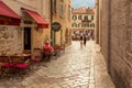 Narrow street, old town of Kotor, Montenegro