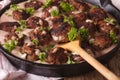 kottbullar Swedish meatballs with cowberry sauce macro. horizontal Royalty Free Stock Photo