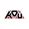 KOU triangle letter logo design with triangle shape. KOU triangle logo design monogram. KOU triangle vector logo template with red Royalty Free Stock Photo