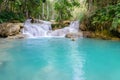 Kouangxi waterfall at Luang prabang in Laos Royalty Free Stock Photo