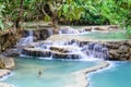 Kouangxi waterfall at Luang prabang in Laos Royalty Free Stock Photo