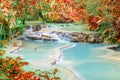 Kouangxi waterfall at Luang prabang in Laos Royalty Free Stock Photo