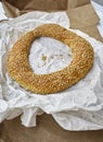 Koulouri, typical greek bread snack.