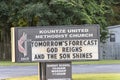 Kountze United Methodist Church Sign Royalty Free Stock Photo