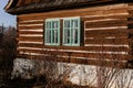 Kourim, Bohemia, Czech Republic, 17 December 2023: Traditional rural village wooden house in autumn and winter, historic country