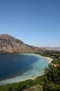 Kournas lake and mountains Royalty Free Stock Photo