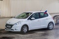 KOUROU, FRENCH GUIANA - AUGUST 4, 2015: Car at Soyuz Launch Complex at Centre Spatial Guyanais Guiana Space Centre in