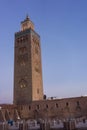 Koutoubia mosque in marrakech morocco at sunset