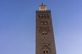 Koutoubia mosque in marrakech morocco at sunset