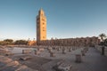 Koutoubia Mosque minaret during twilight located at medina quarter of Marrakesh, Morocco, North Africa. Sunset view on a Royalty Free Stock Photo