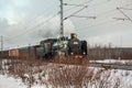 KOUVOLA, FINLAND - DECEMBER 26, 2018: Steam train Ukko-Pekka going from Kouvola to Kotka. The steam locomotive Hr1 1009 was made Royalty Free Stock Photo