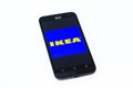 Kouvola, Finland - 23 January 2020: Ikea app logo on the screen of smartphone Asus Royalty Free Stock Photo